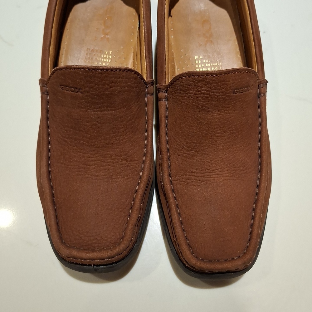 Geox Chocolate/Coffee Brown Leather Slip-on Driving Loafers (EU 38/US 7.5-8) - Picture 4 of 8